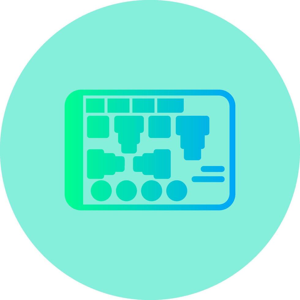 Printer Gradient Circle Icon vector