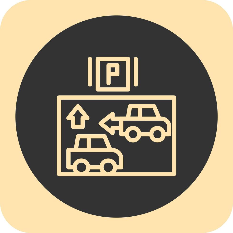 Car alignment guide Linear Round Icon vector