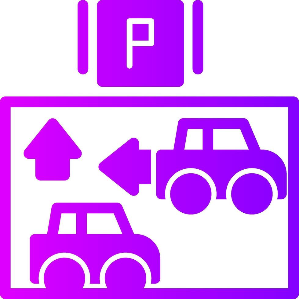 Car alignment guide Solid Multi Gradient Icon vector