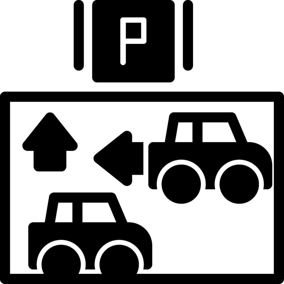 Car alignment guide Glyph Icon vector