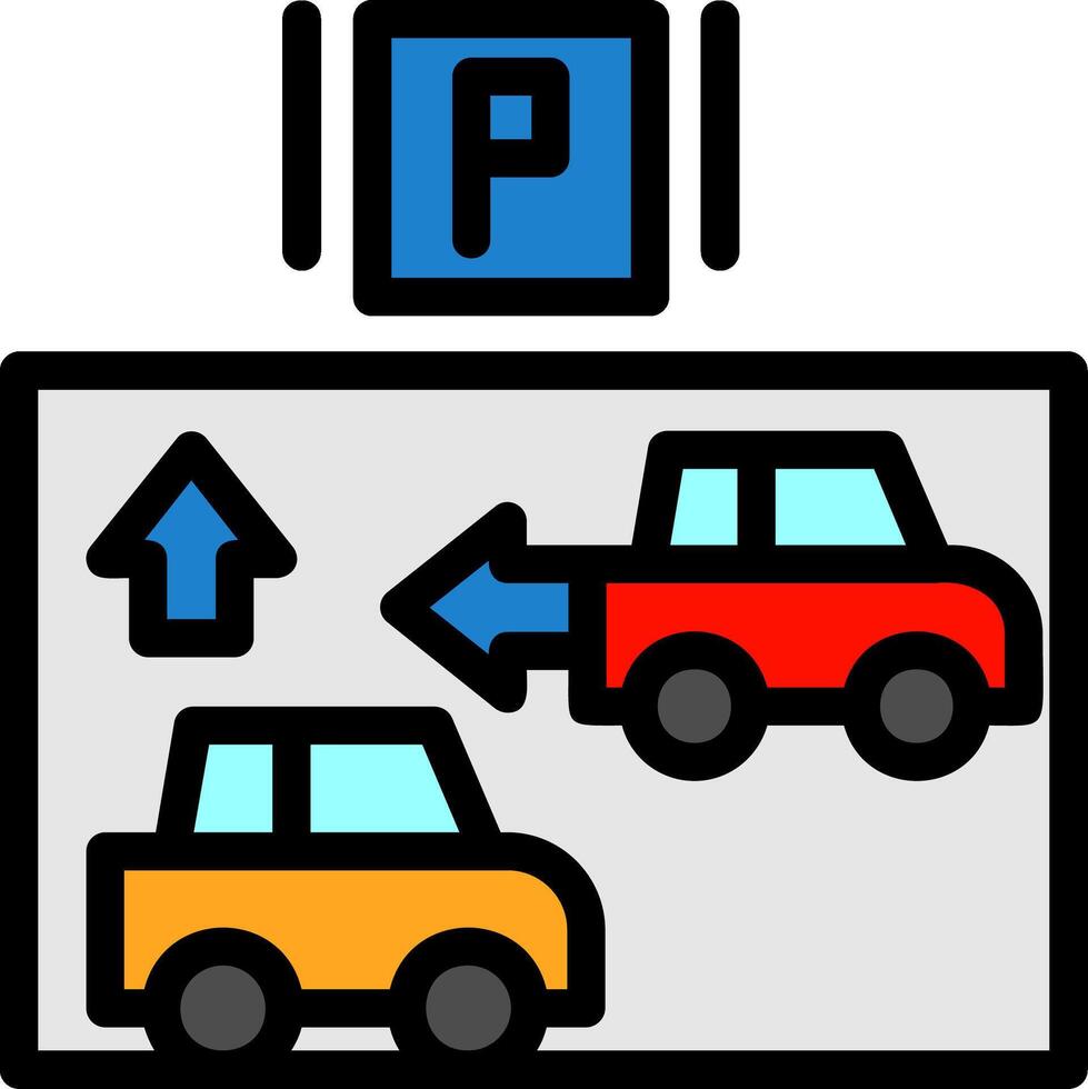 Car alignment guide Line Filled Icon vector