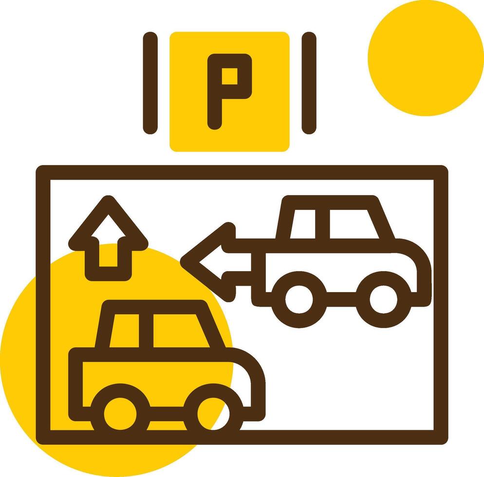 Car alignment guide Yellow Lieanr Circle Icon vector