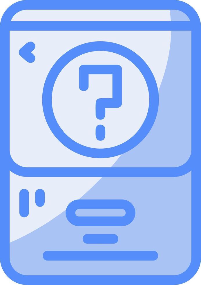 Question mark Line Filled Blue Icon vector