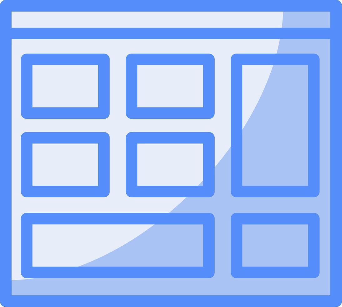 Grid Line Filled Blue Icon vector
