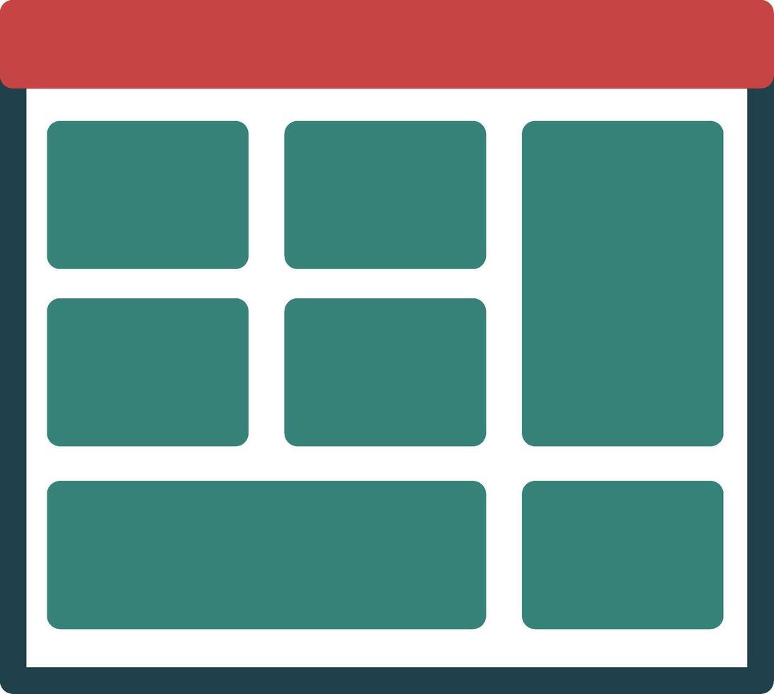 Grid Glyph Two Color Icon vector