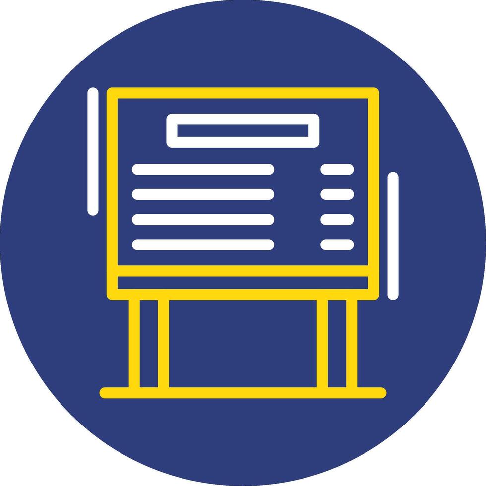 Parking rate board Dual Line Circle Icon vector