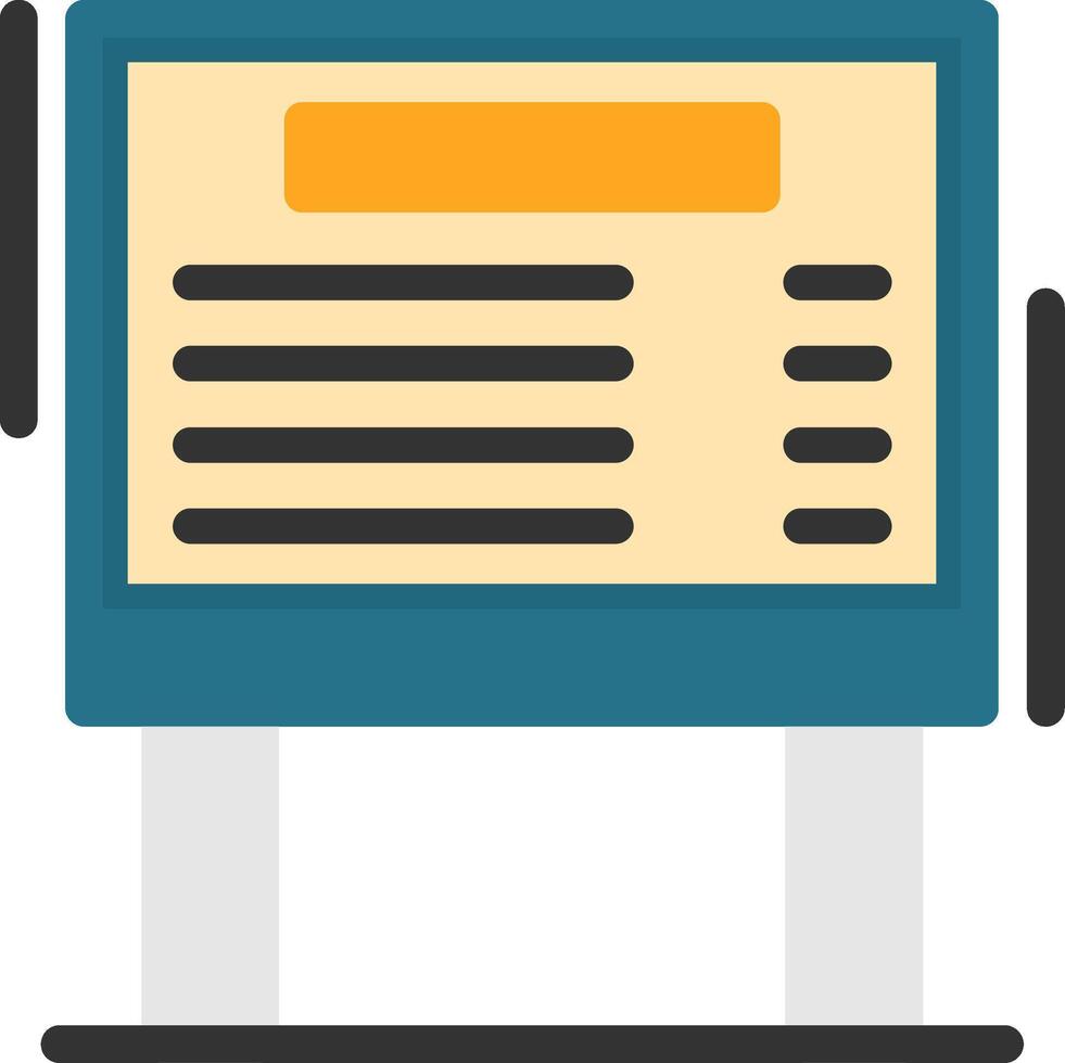 Parking rate board Flat Icon vector