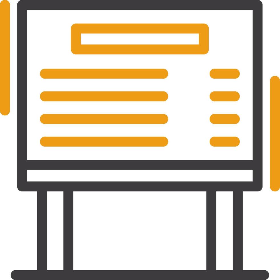 Parking rate board Line Two Color Icon vector
