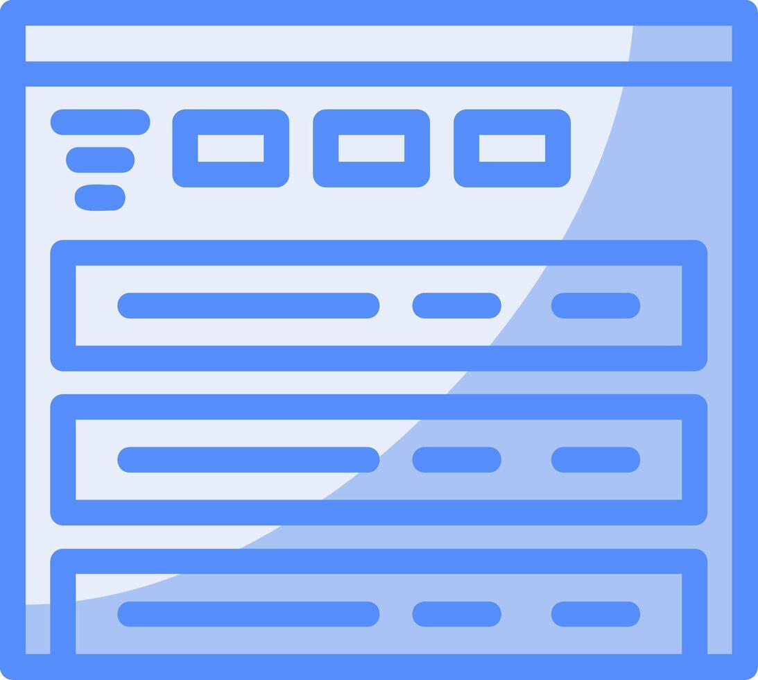 Filter Line Filled Blue Icon vector