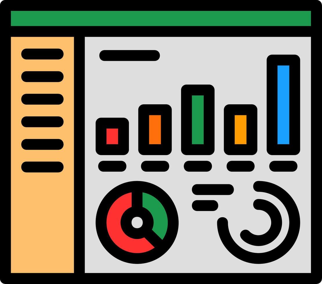 Chart Line Filled Icon vector