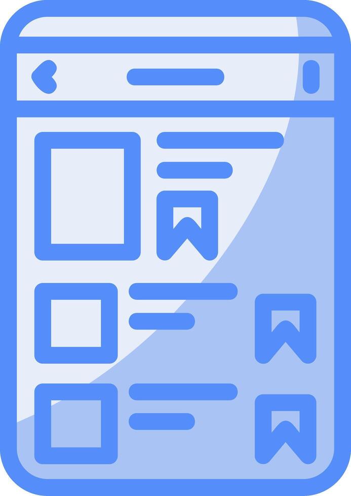 Bookmark Line Filled Blue Icon vector