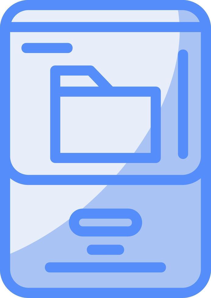 Folder Line Filled Blue Icon vector