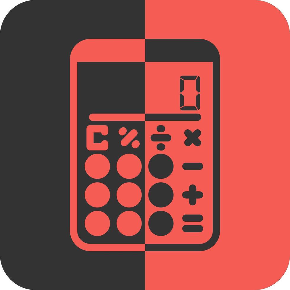 calculadora rojo inverso icono vector