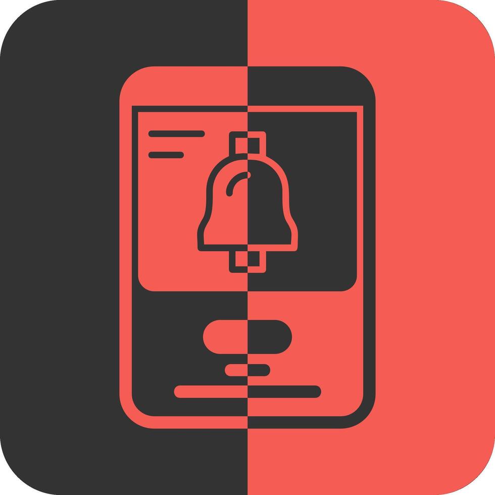 Bell Red Inverse Icon vector