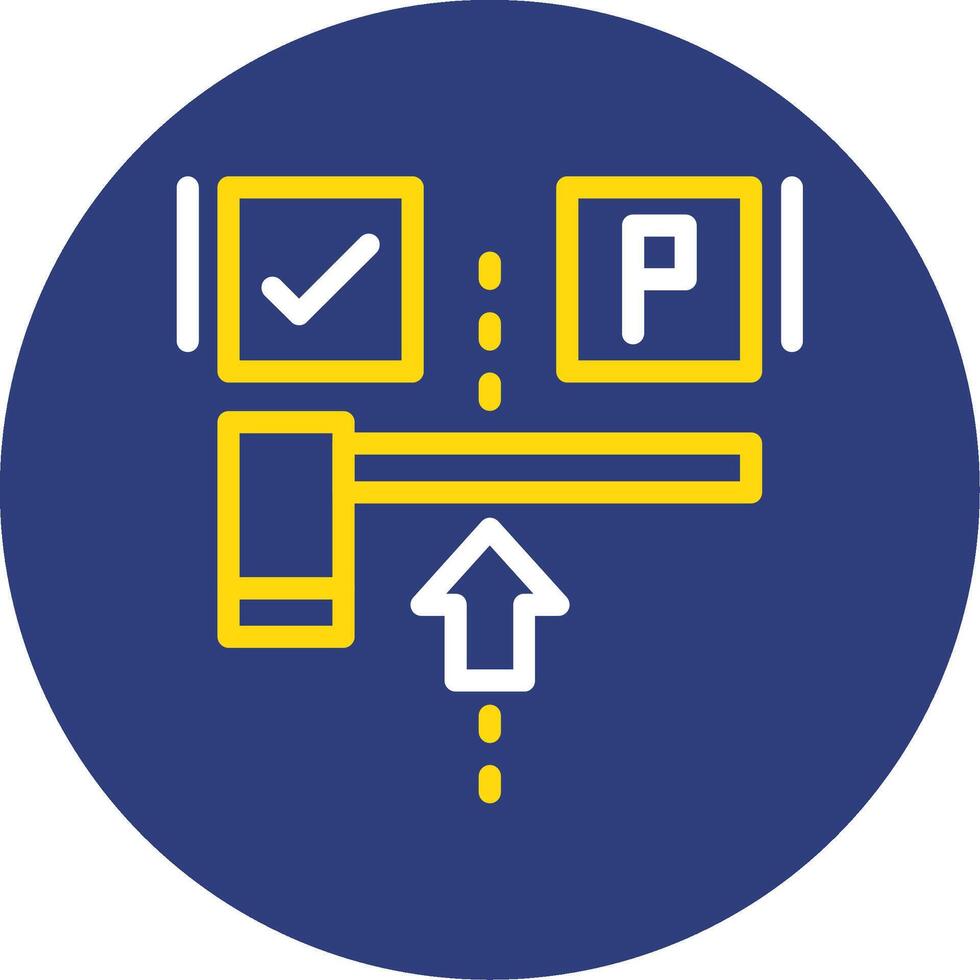 Car entrance Dual Line Circle Icon vector