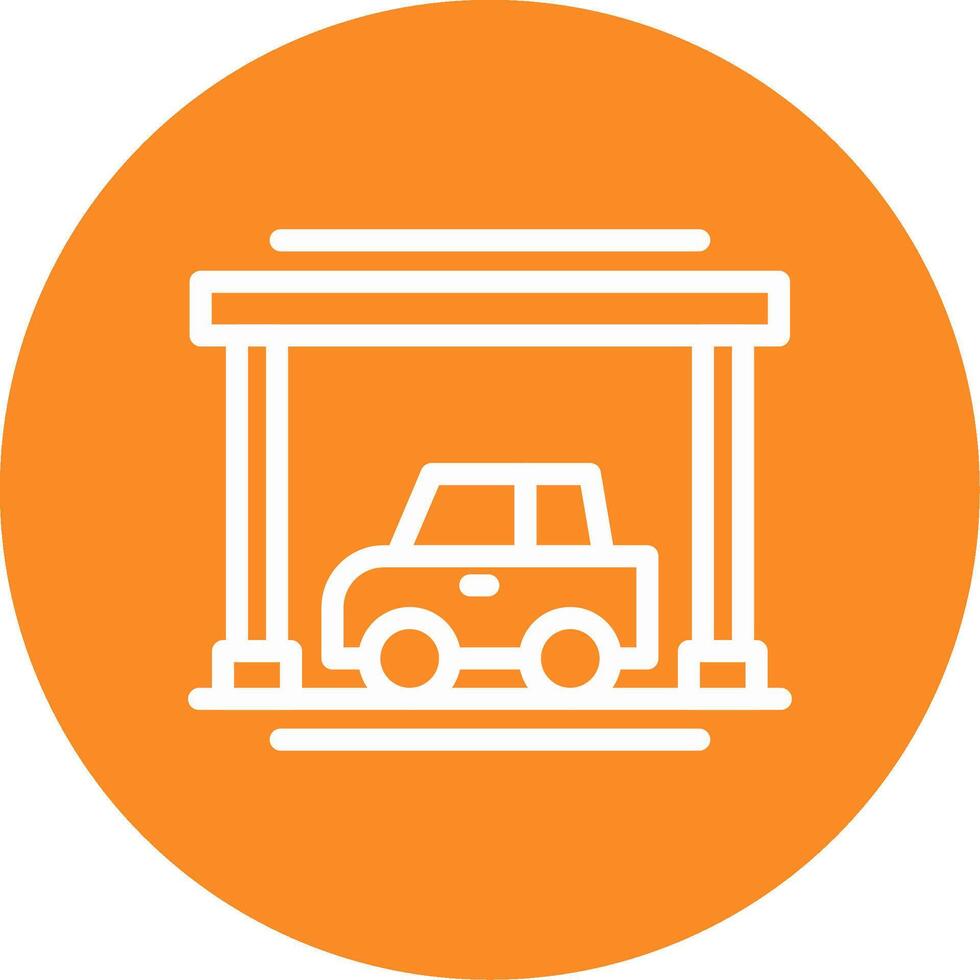 Covered parking Outline Circle Icon vector