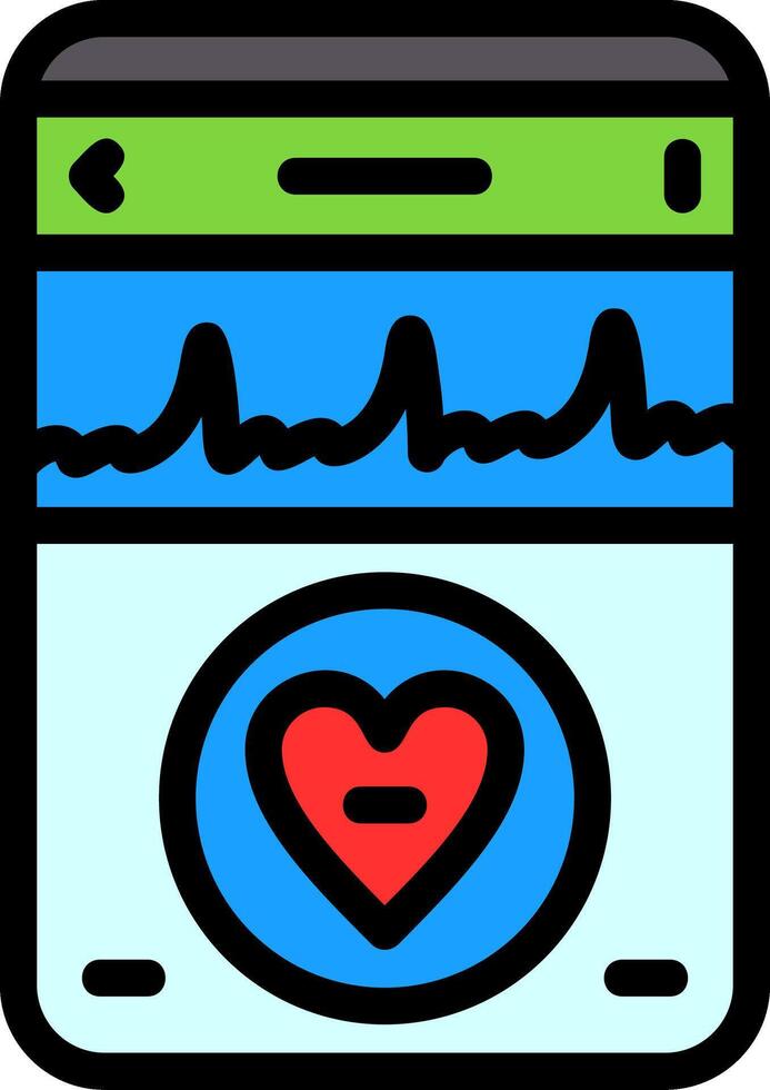 Heartbeat Line Filled Icon vector