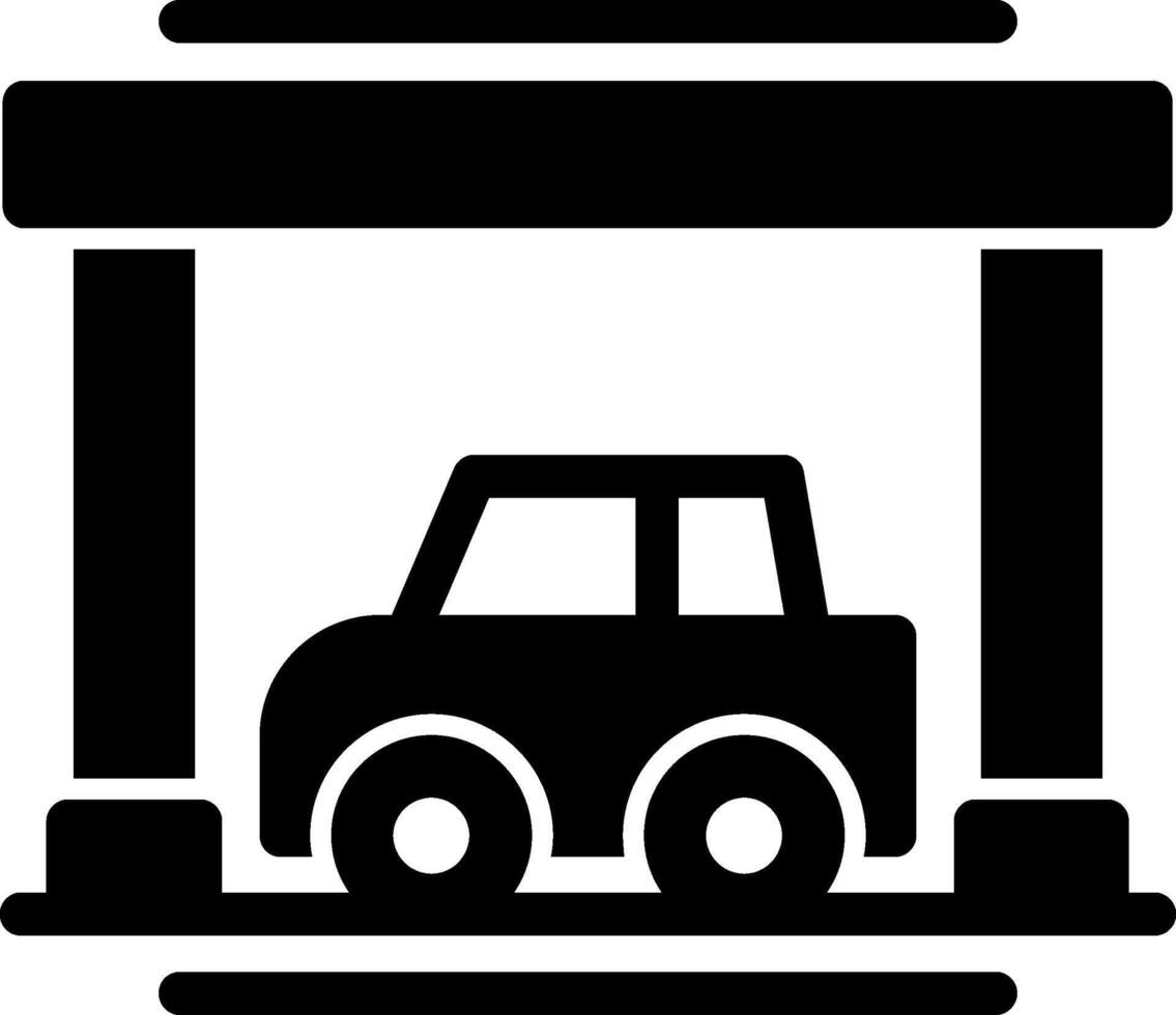 Covered parking Glyph Icon vector