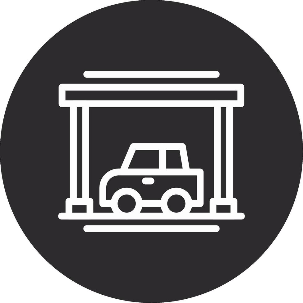 Covered parking Inverted Icon vector