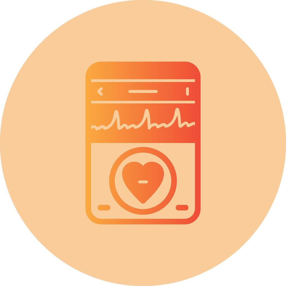 Heartbeat Gradient Circle Icon vector