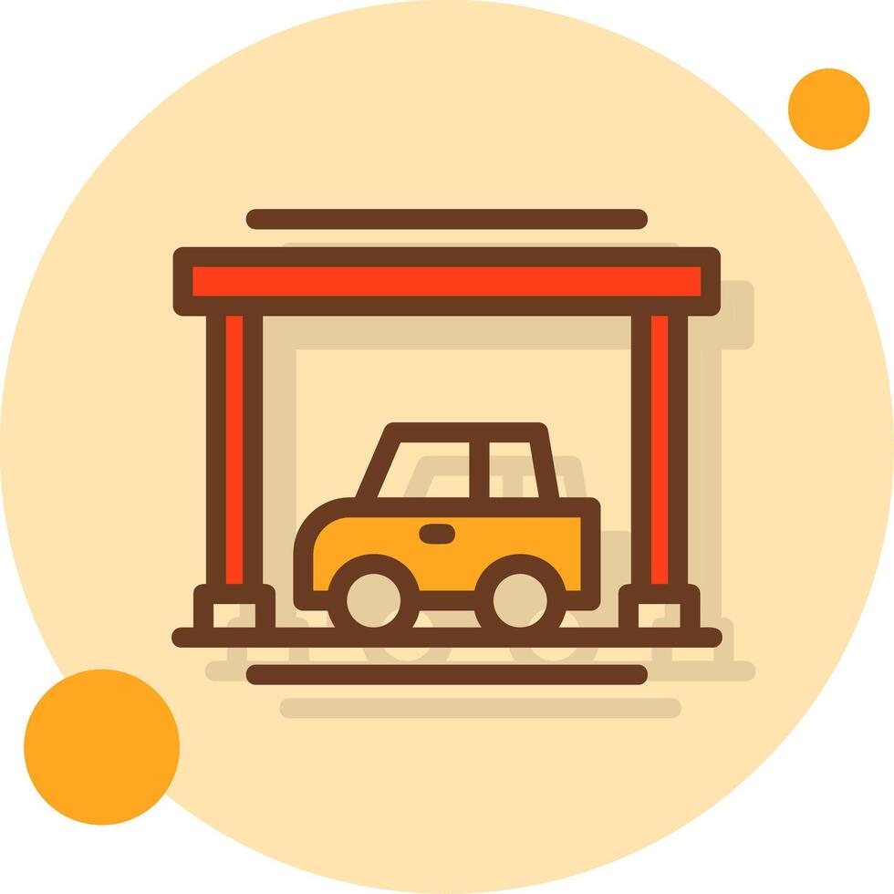 Covered parking Filled Shadow Circle Icon vector