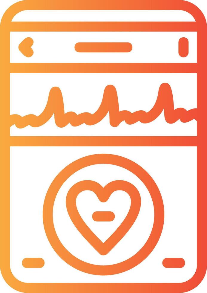 Heartbeat Linear Gradient Icon vector