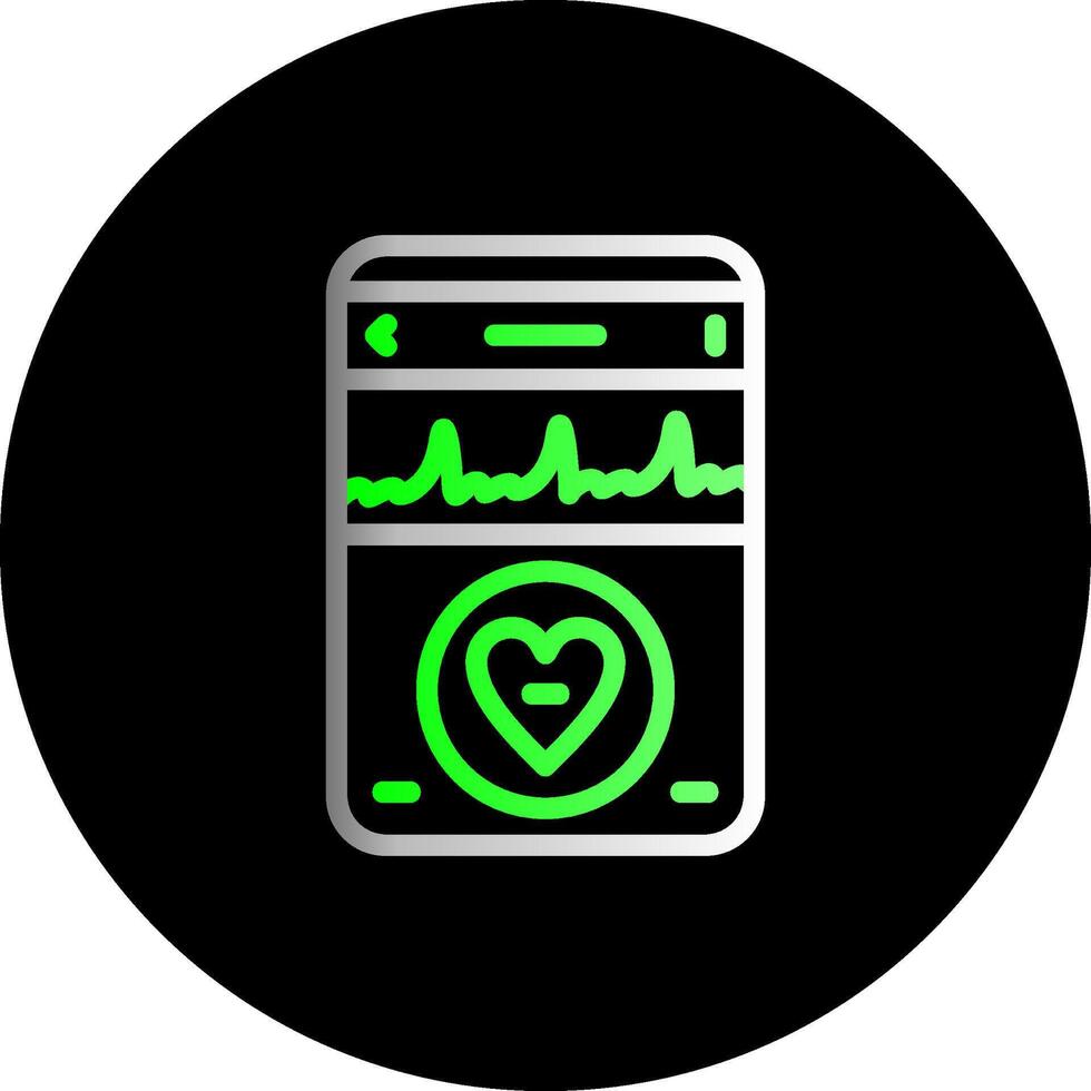 Heartbeat Dual Gradient Circle Icon vector