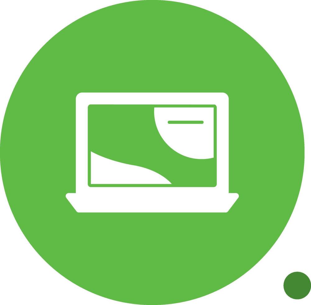 Laptop Glyph Shadow Icon vector