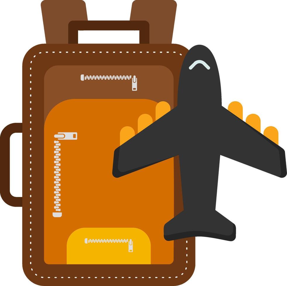 icono de mochila plana vector