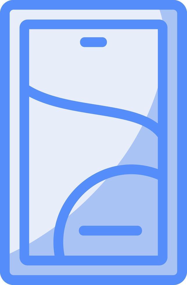 Smartphone Line Filled Blue Icon vector