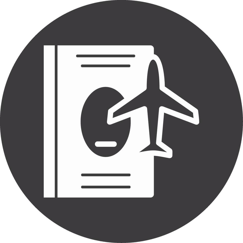 icono de círculo de glifo de pasaporte vector