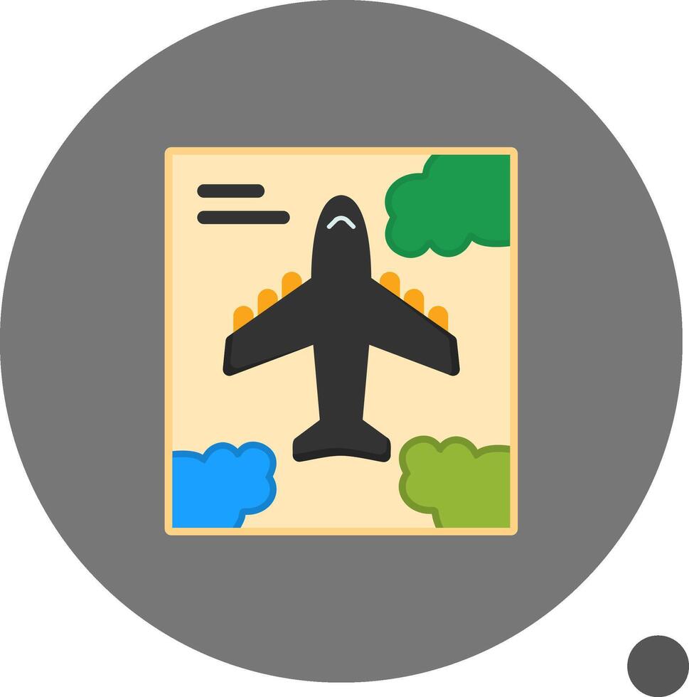 Plane Flat Shadow Icon vector