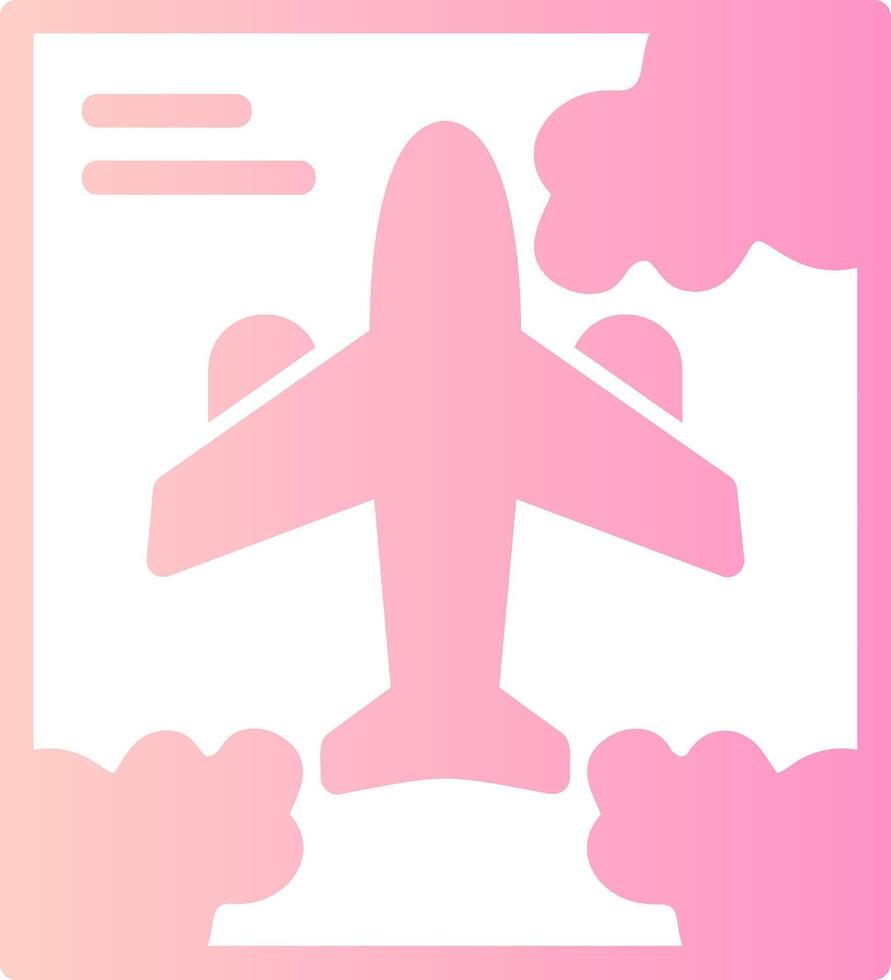 avión sólido multi degradado icono vector
