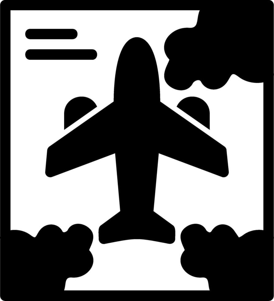 icono de glifo de avión vector