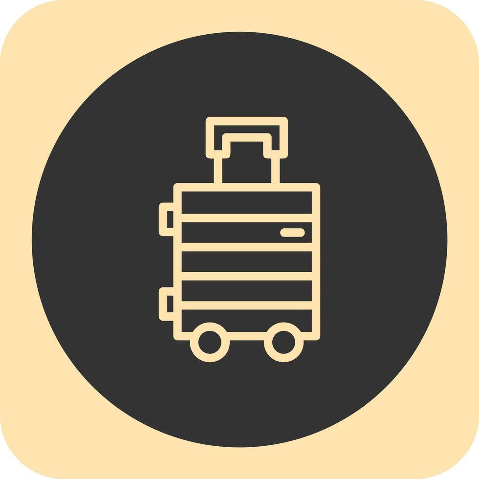 Suitcase Linear Round Icon vector