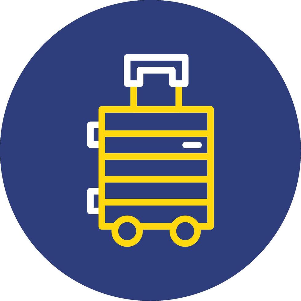 Suitcase Dual Line Circle Icon vector