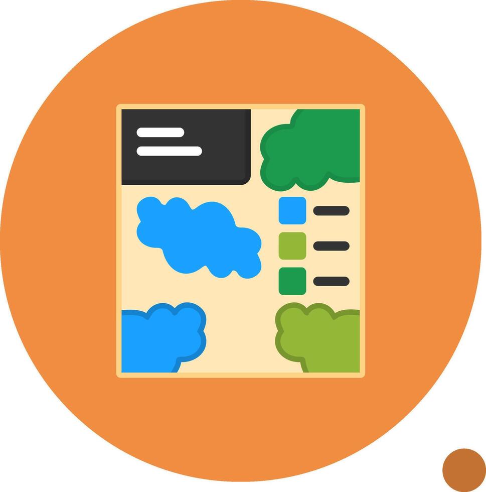 Map Flat Shadow Icon vector