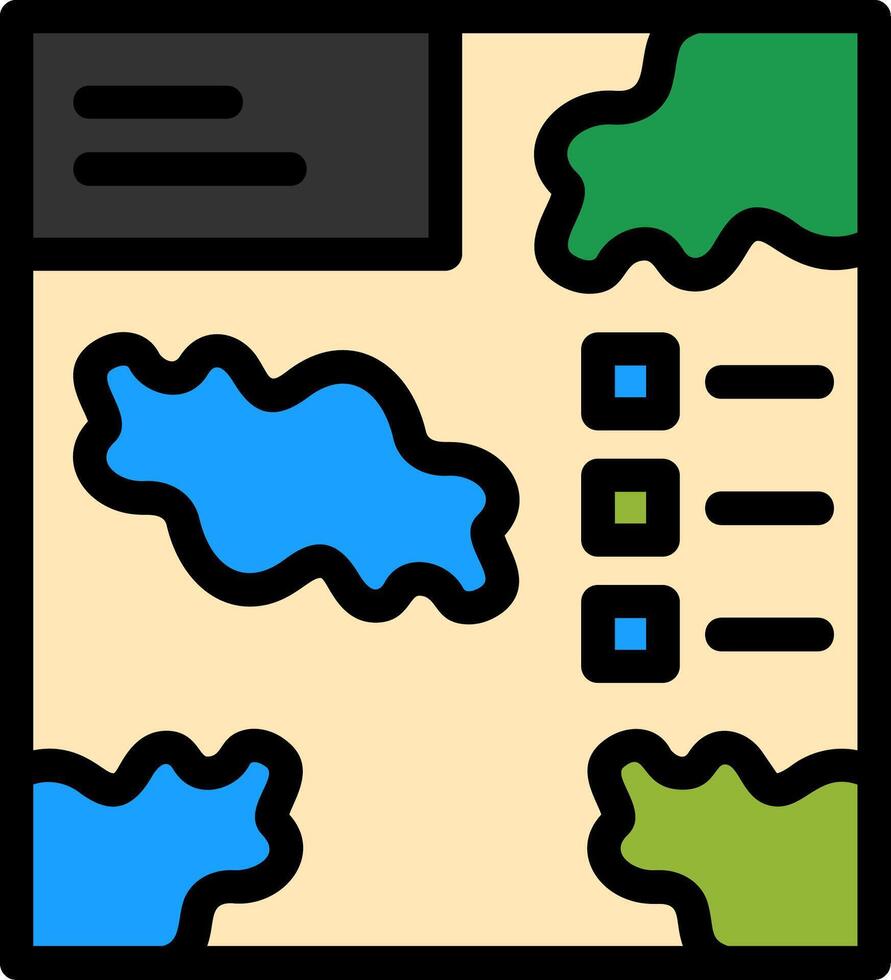 Map Line Filled Icon vector