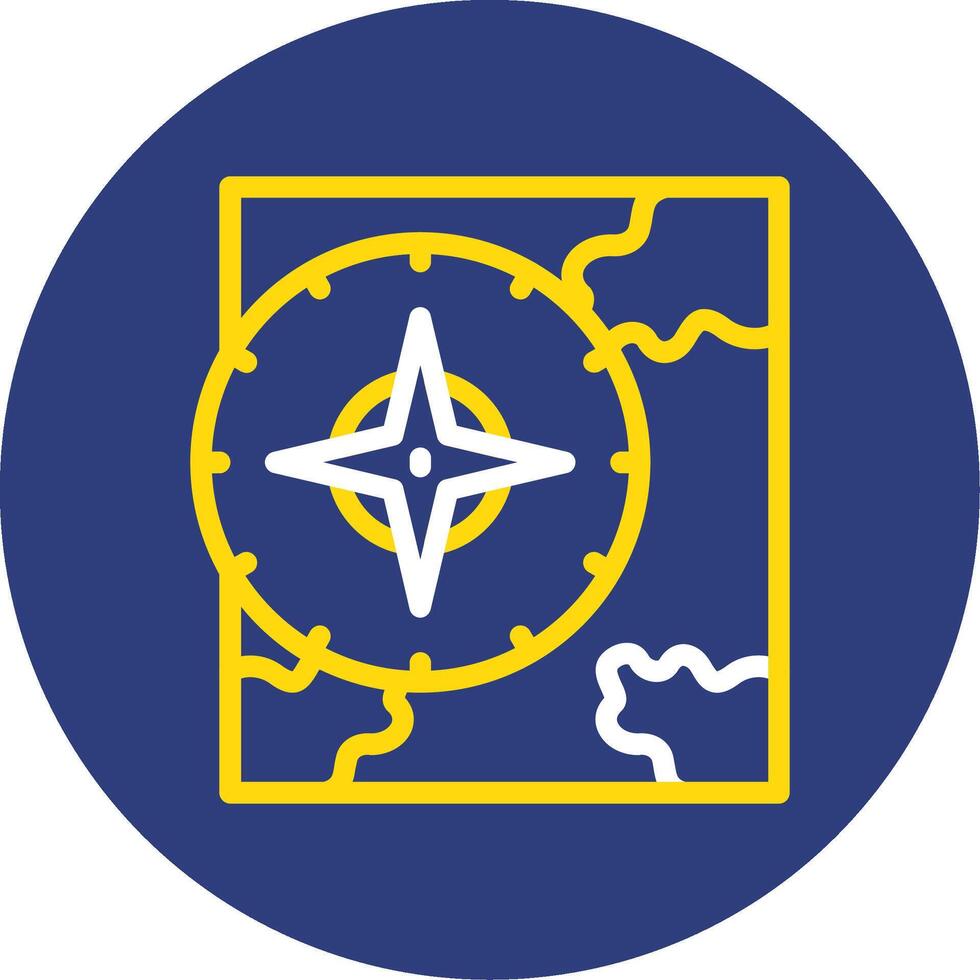 Compass Dual Line Circle Icon vector