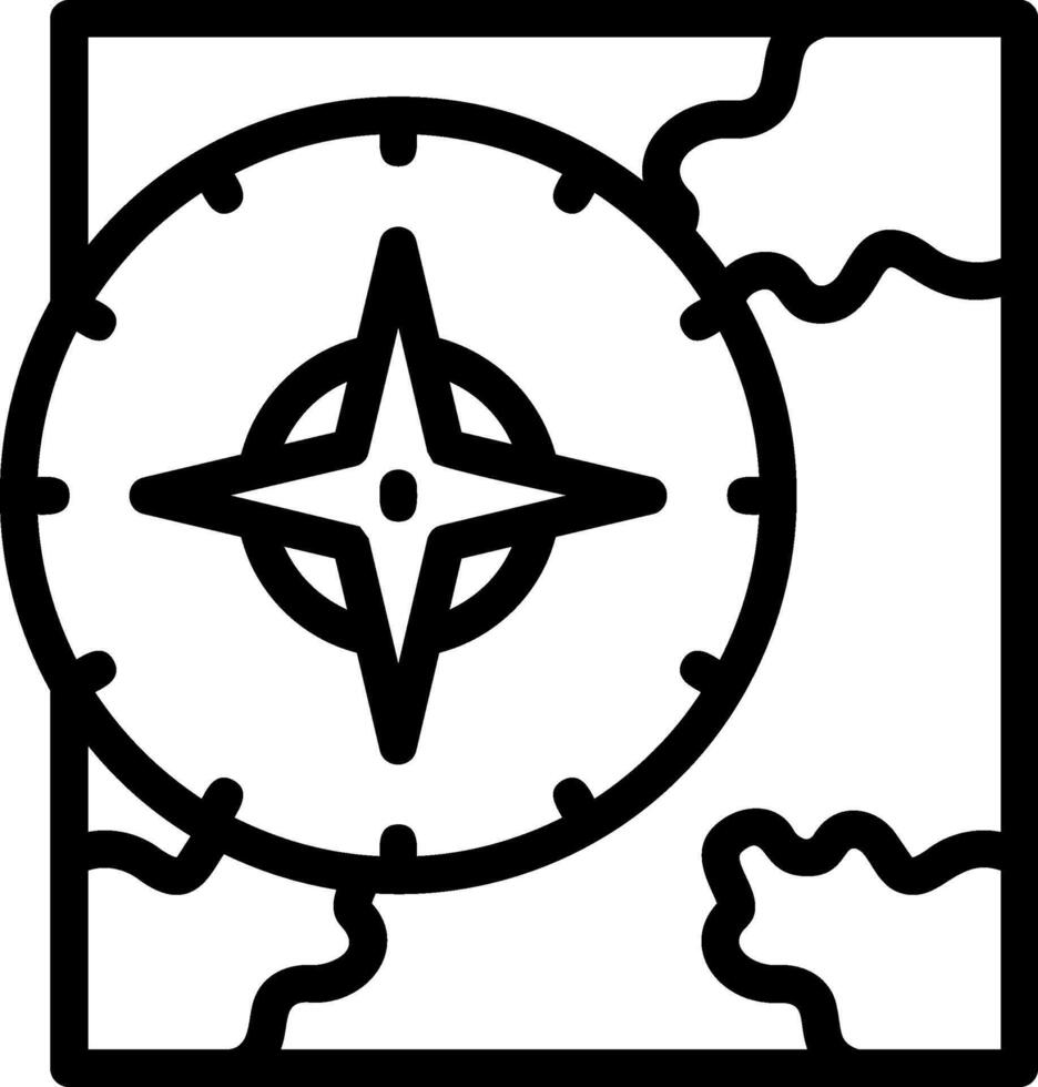 Compass Line Icon vector