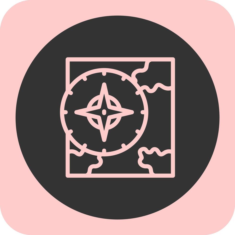 Compass Linear Round Icon vector