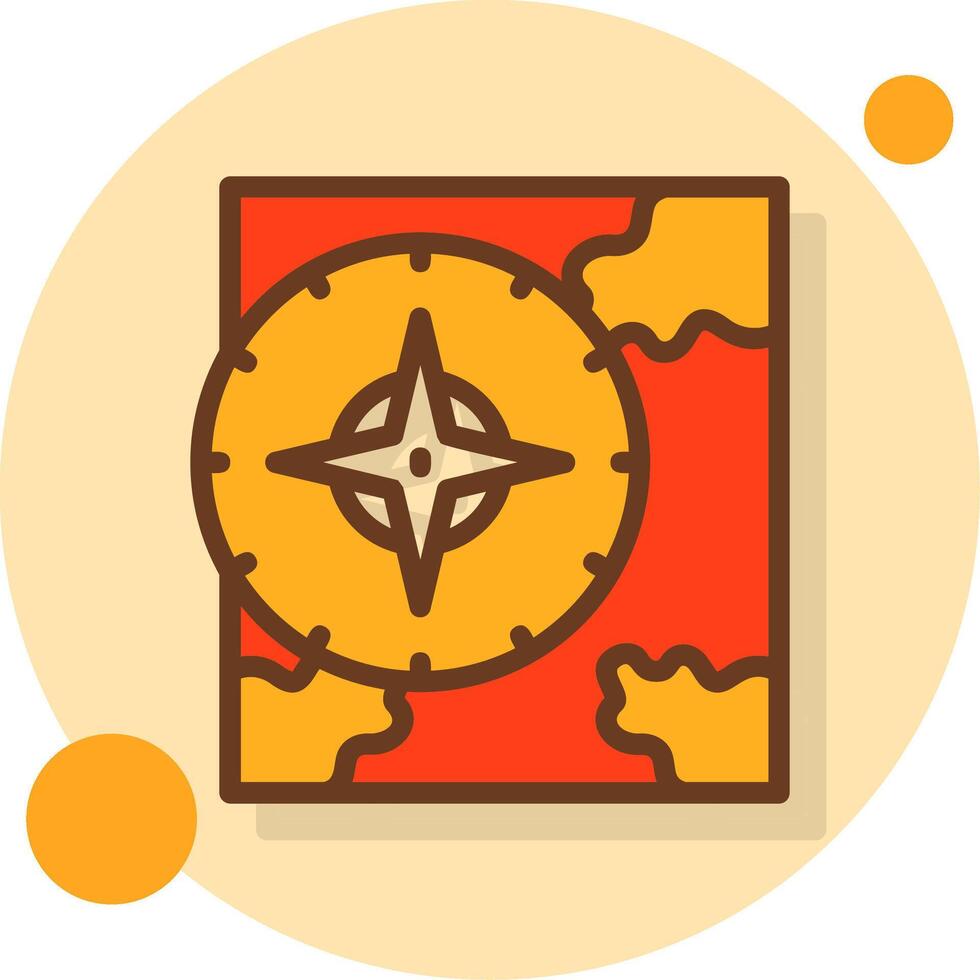 Compass Filled Shadow Circle Icon vector