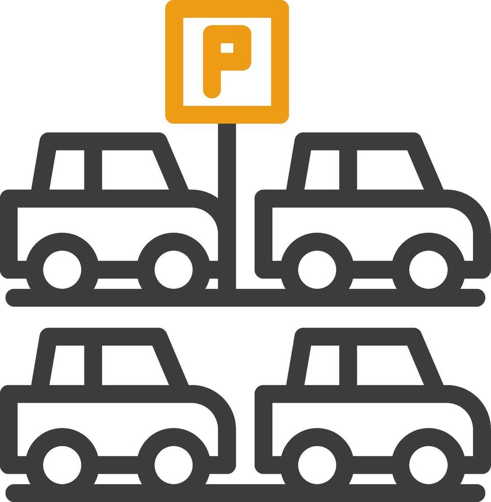 Uncovered parking Line Two Color Icon vector