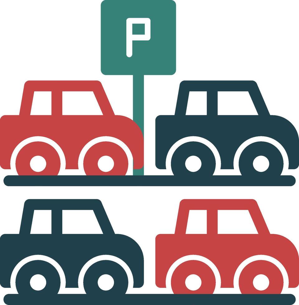 Uncovered parking Glyph Two Color Icon vector