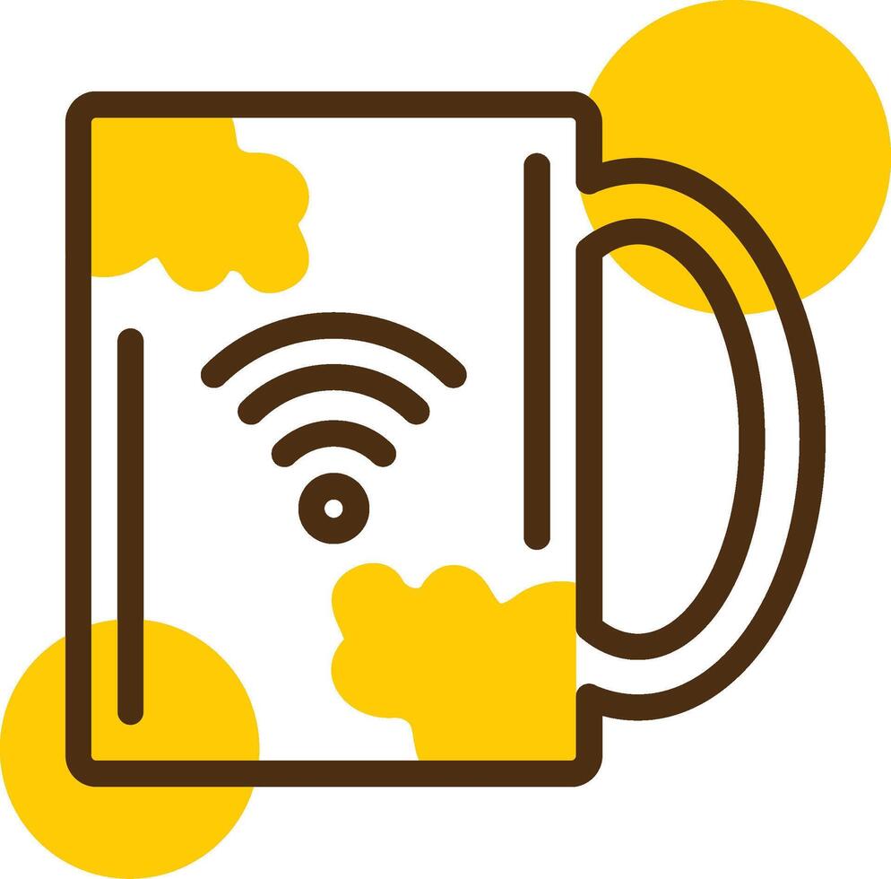 Coffee cup Yellow Lieanr Circle Icon vector