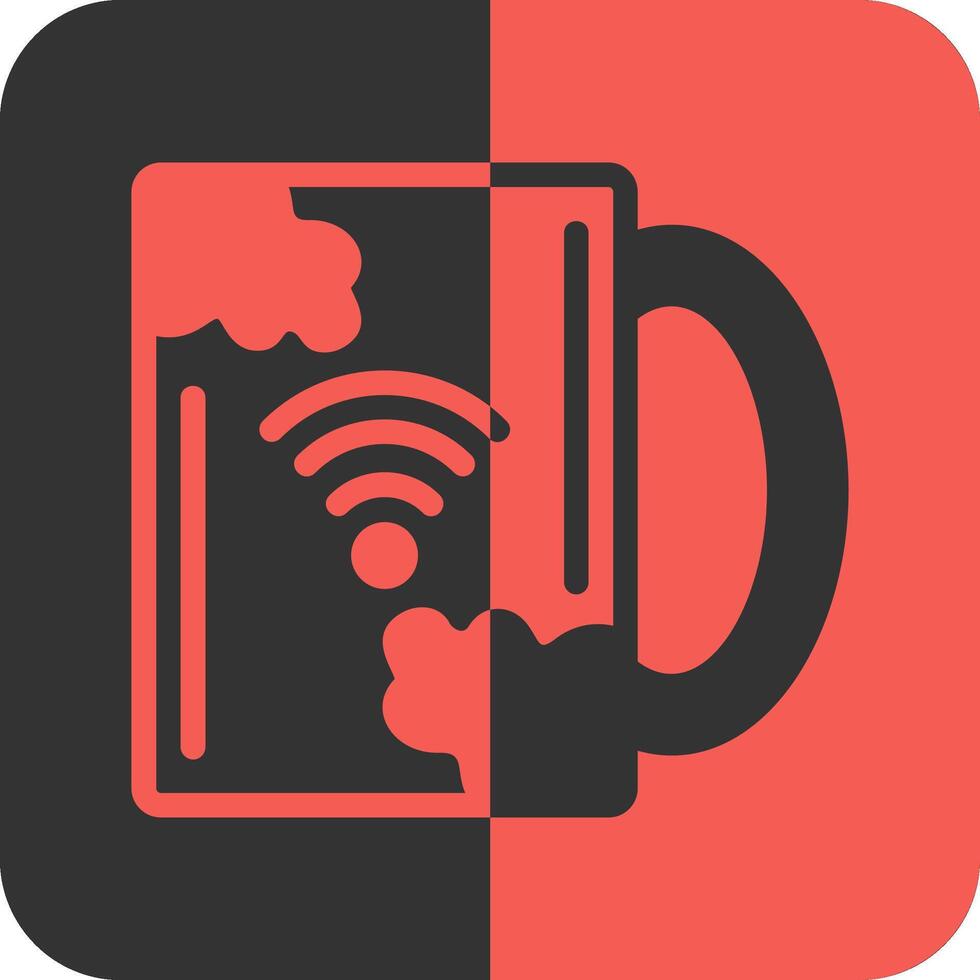 Coffee cup Red Inverse Icon vector