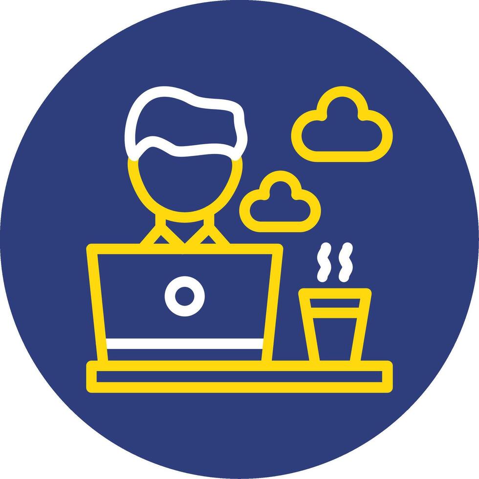 Freelancer Dual Line Circle Icon vector