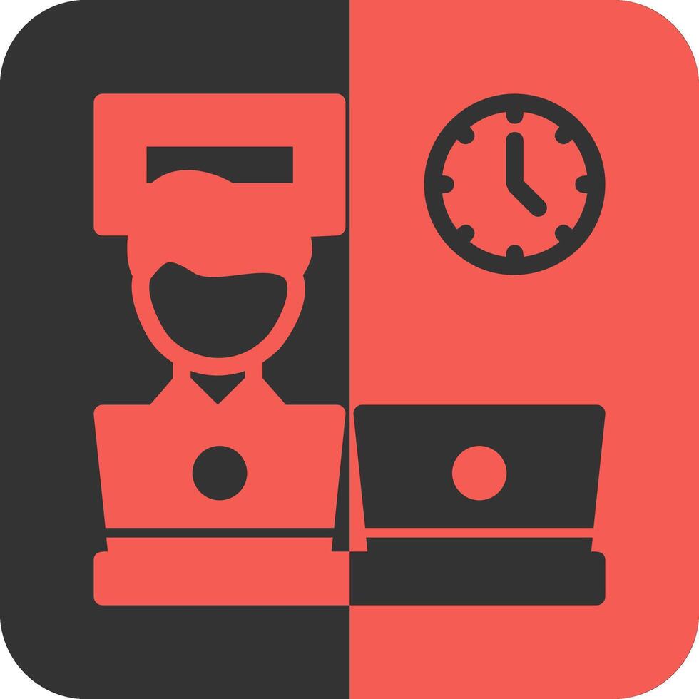 co trabajando espacio rojo inverso icono vector