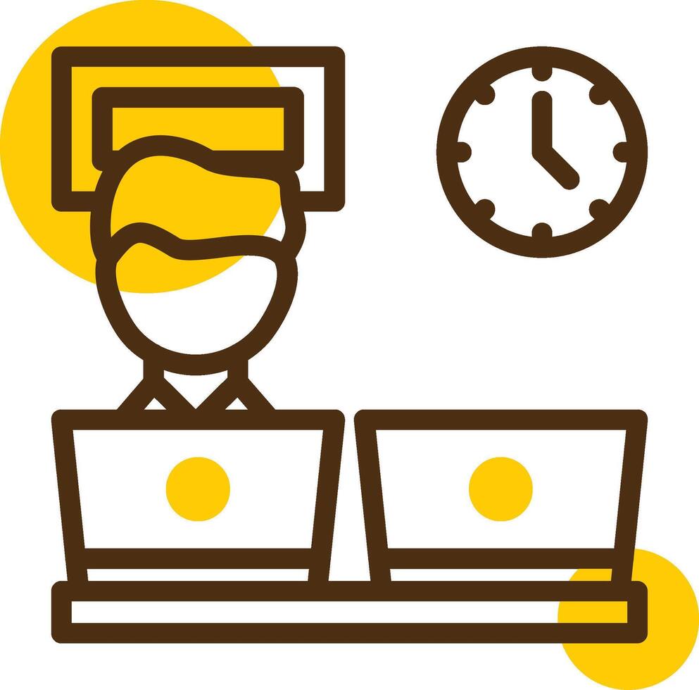 Co working space Yellow Lieanr Circle Icon vector