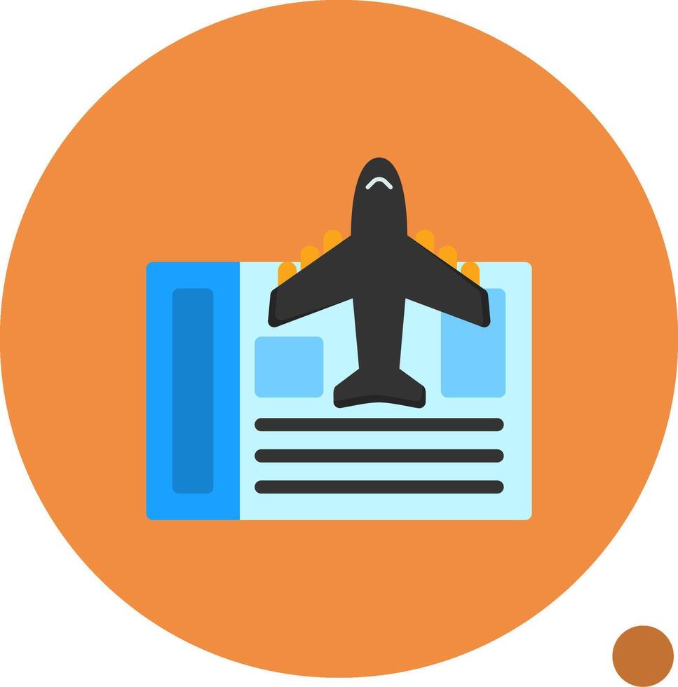 Airplane ticket Flat Shadow Icon vector